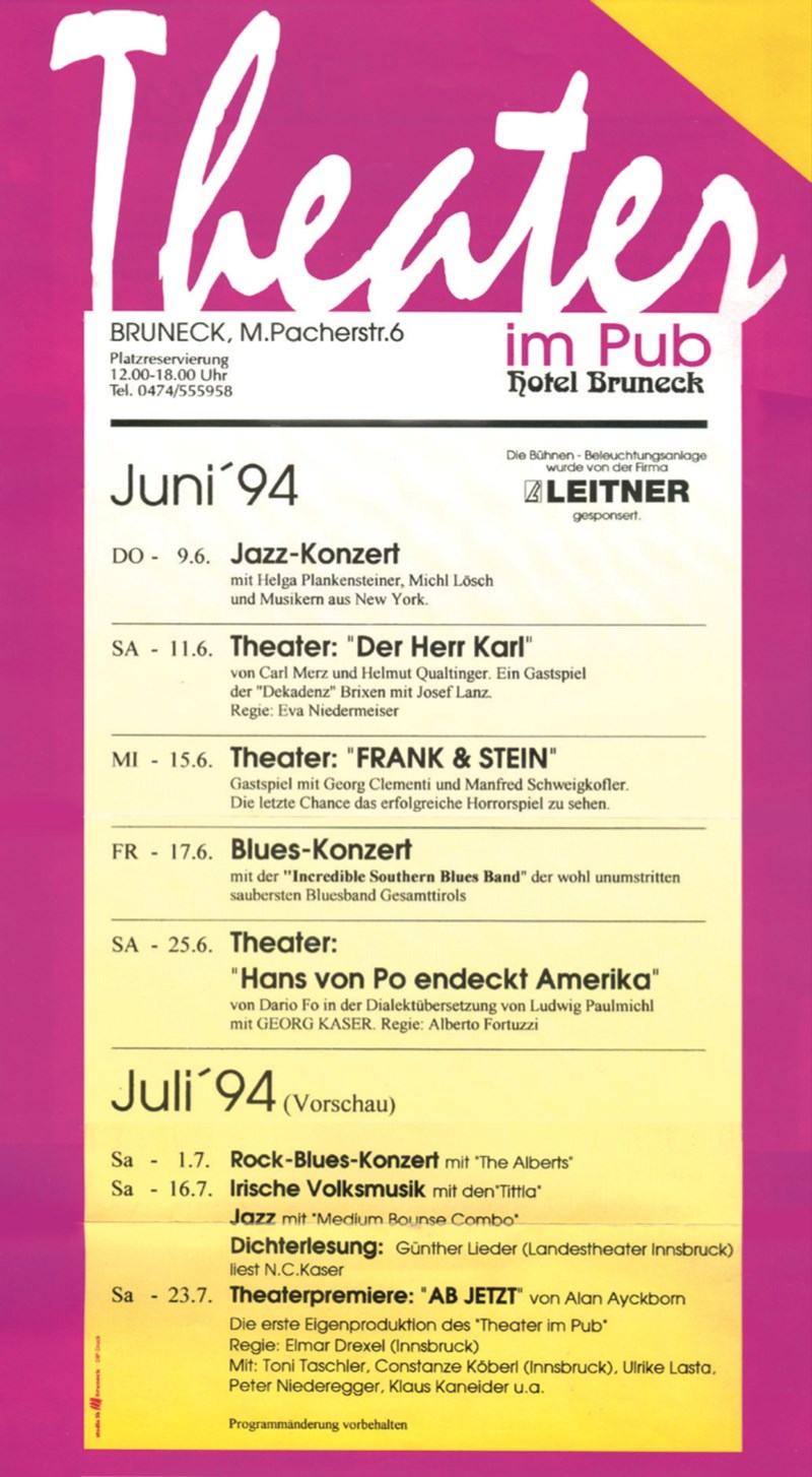 Der erste Programmzettel. Zum öffnen anklicken!